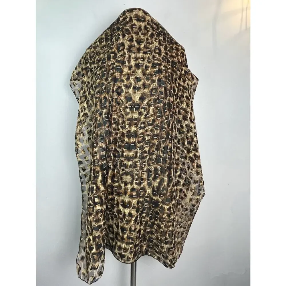 Oversized Leopard Print Scarf Large Animal Print Light Weight Wrap Classic Shawl